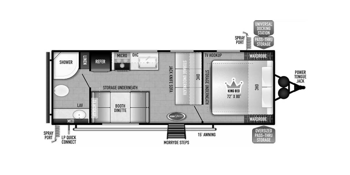 2022 East to West Silver Lake 25KRB Travel Trailer at Beilstein Camper Sales STOCK# 009807 Floor plan Layout Photo